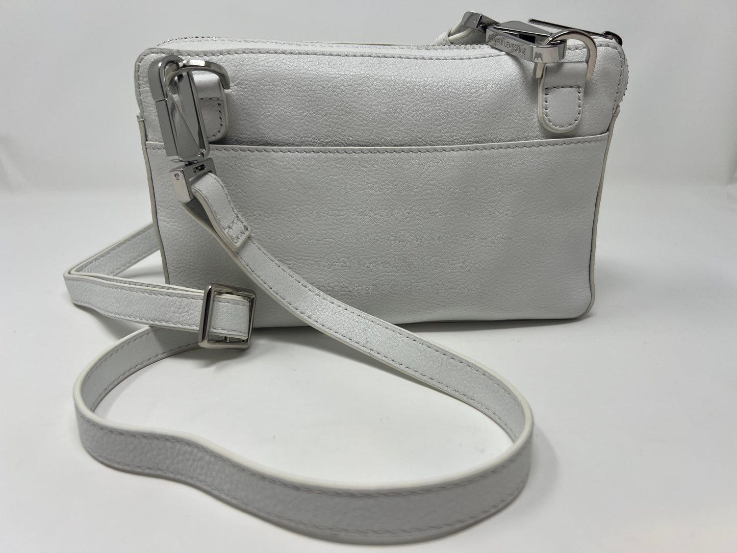 Small Annie White Leather Crossbody Bag