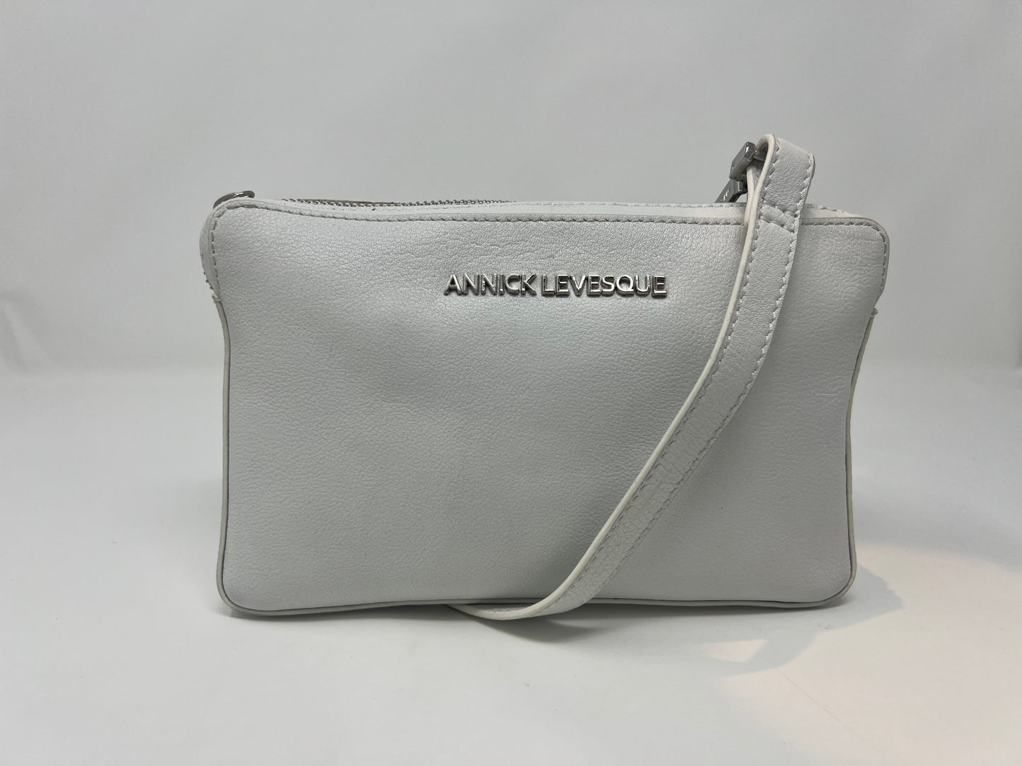 Small Annie White Leather Crossbody Bag
