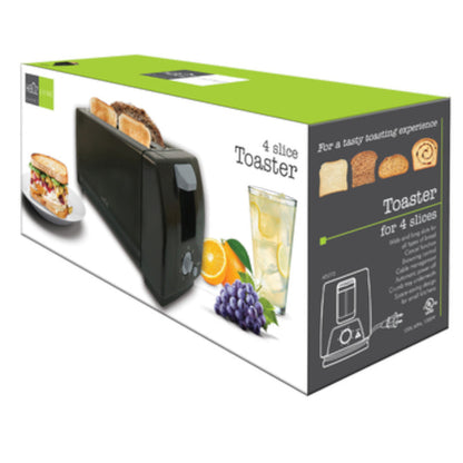 HAUZ ATS772 4 Slice Toaster Long slot Black