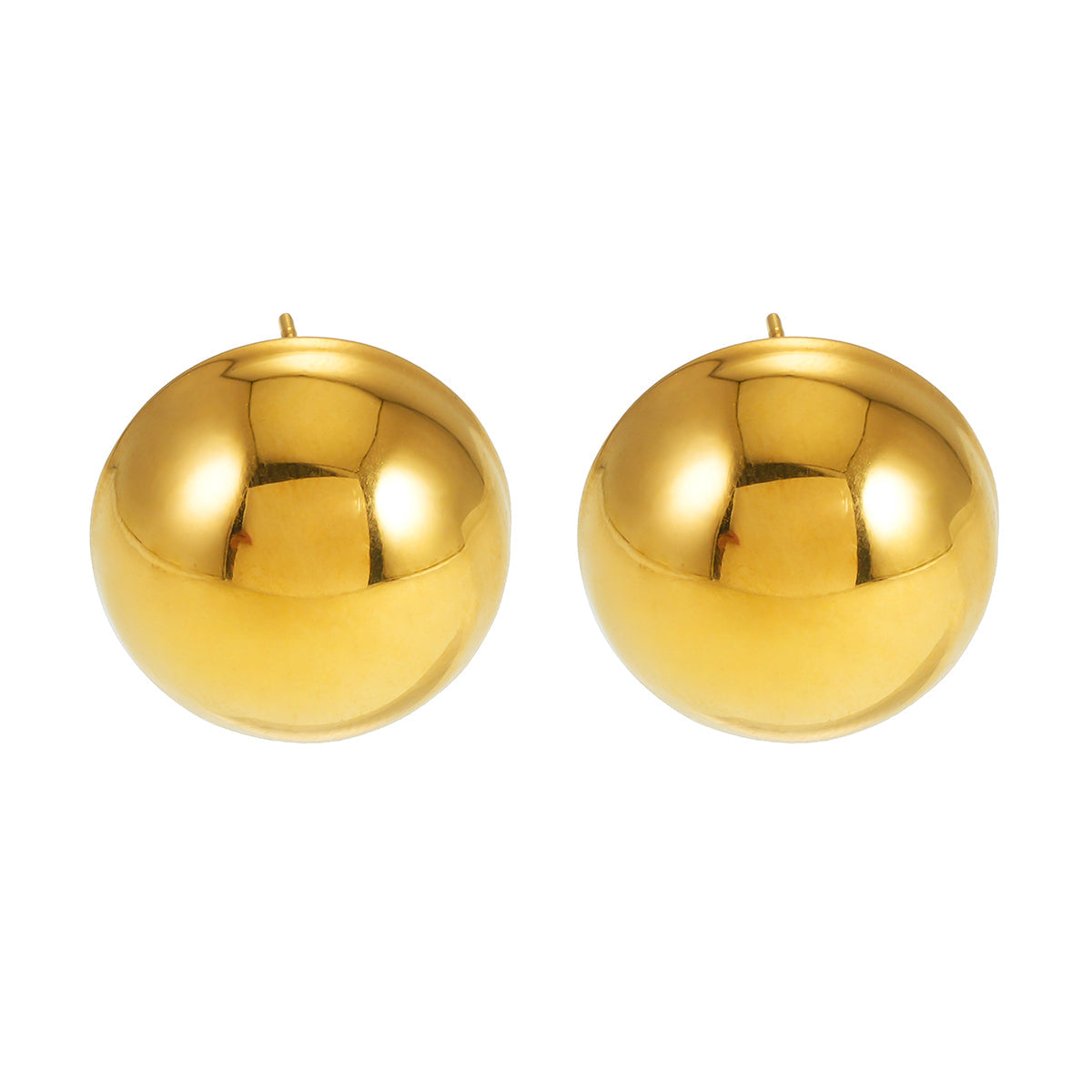 AUGUSTA Gold : Boucles d'oreilles clous sphériques contemporaines
