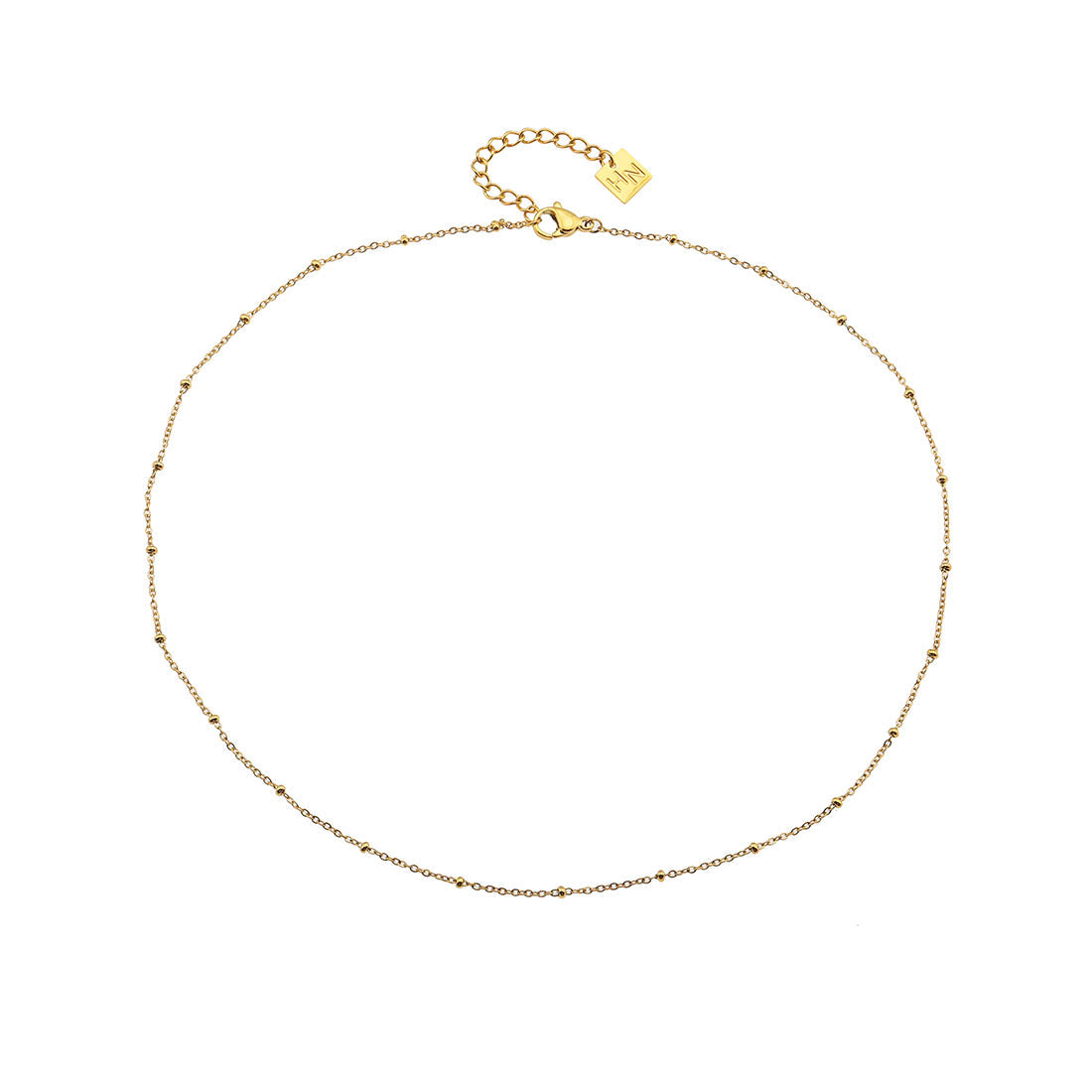 AVERY 16" Or: Collier chaîne dorée perlée, essentiel au quotidien