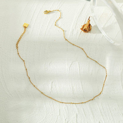 AVERY 20" Or : Collier en chaîne de perles en or, essentiel pour un usage quotidien