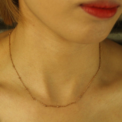 AVERY 20" Or : Collier en chaîne de perles en or, essentiel pour un usage quotidien