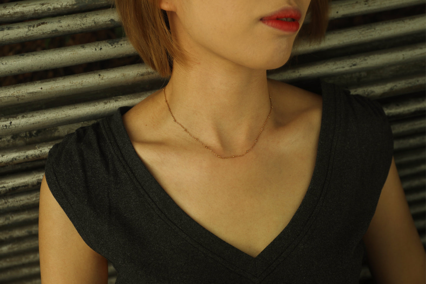 AVERY 20" Or : Collier en chaîne de perles en or, essentiel pour un usage quotidien