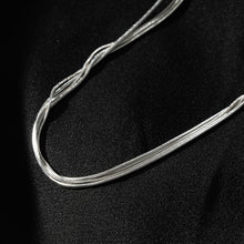 AVEZZANO White Gold (Silver Toned): Snake-Skin Textured Multi-Strand Chain Necklace - Exquisite Elegance