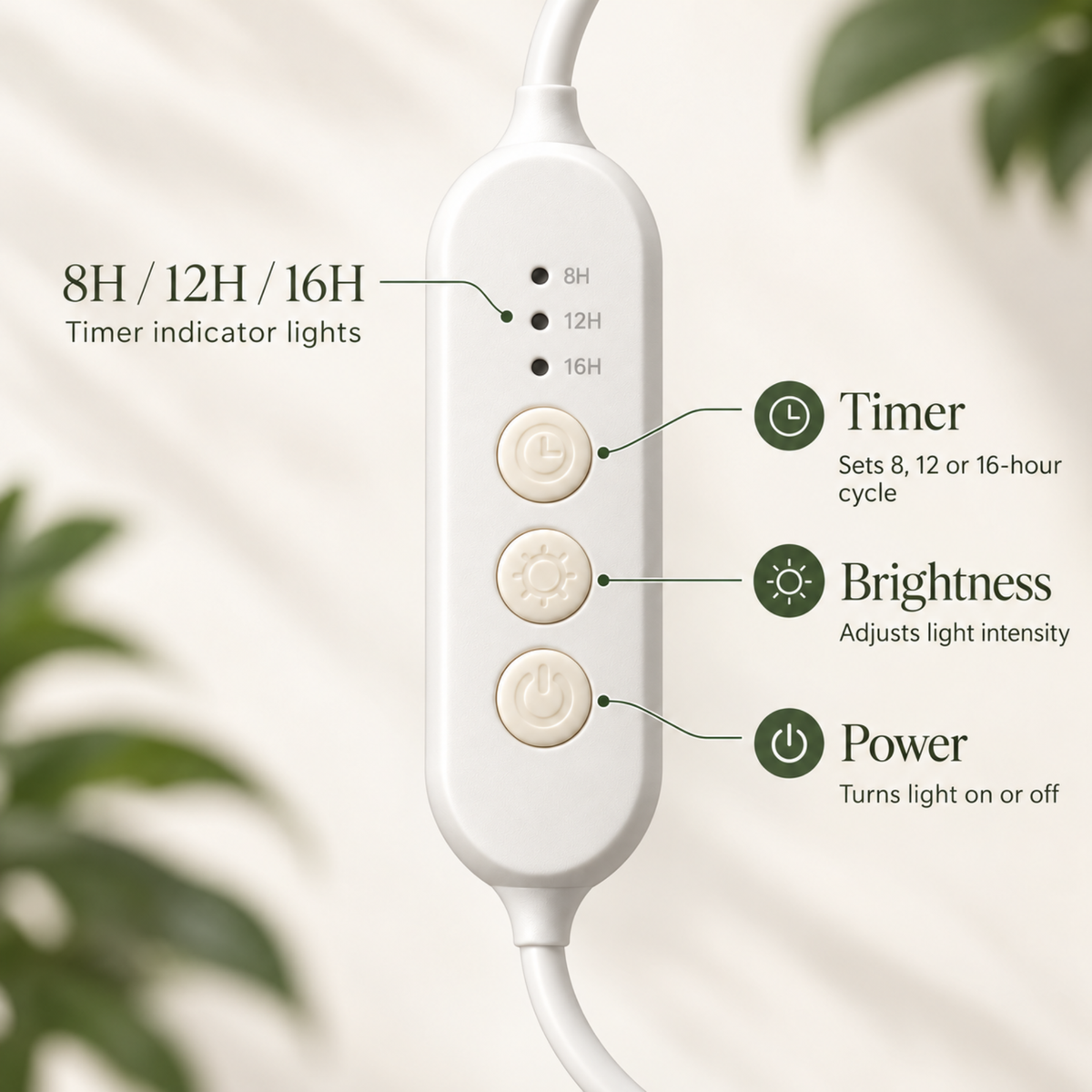 Lampe horticole LED réglable de 28 pouces