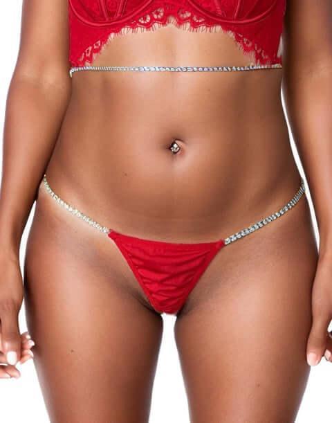 Adjustable Sides Rhinestone Thong, Eclipse