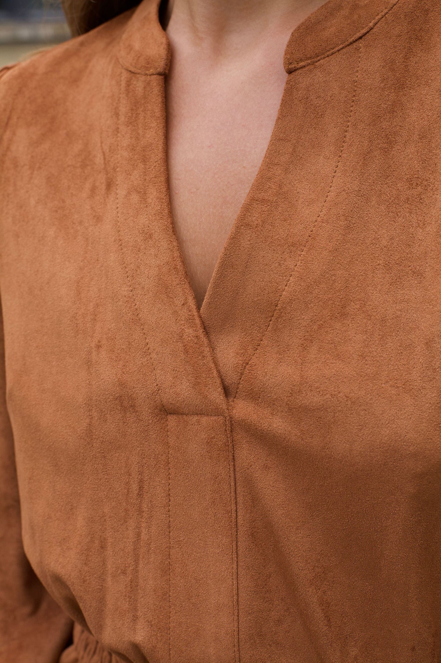 Robe étagée Adrienne en faux suède