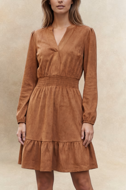 Robe étagée Adrienne en faux suède