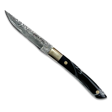 AKARI Skinner Black Knife 3.5 inch with Original Leather Sheath
