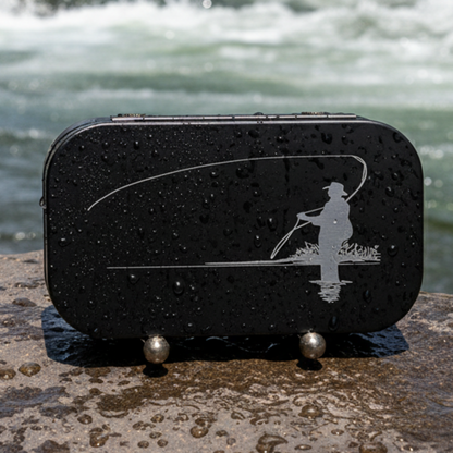 Fly Fishing Kit, Atlantic Salmon Flies, Mixed Selection, with Aluminum Flybox + Engraved Image