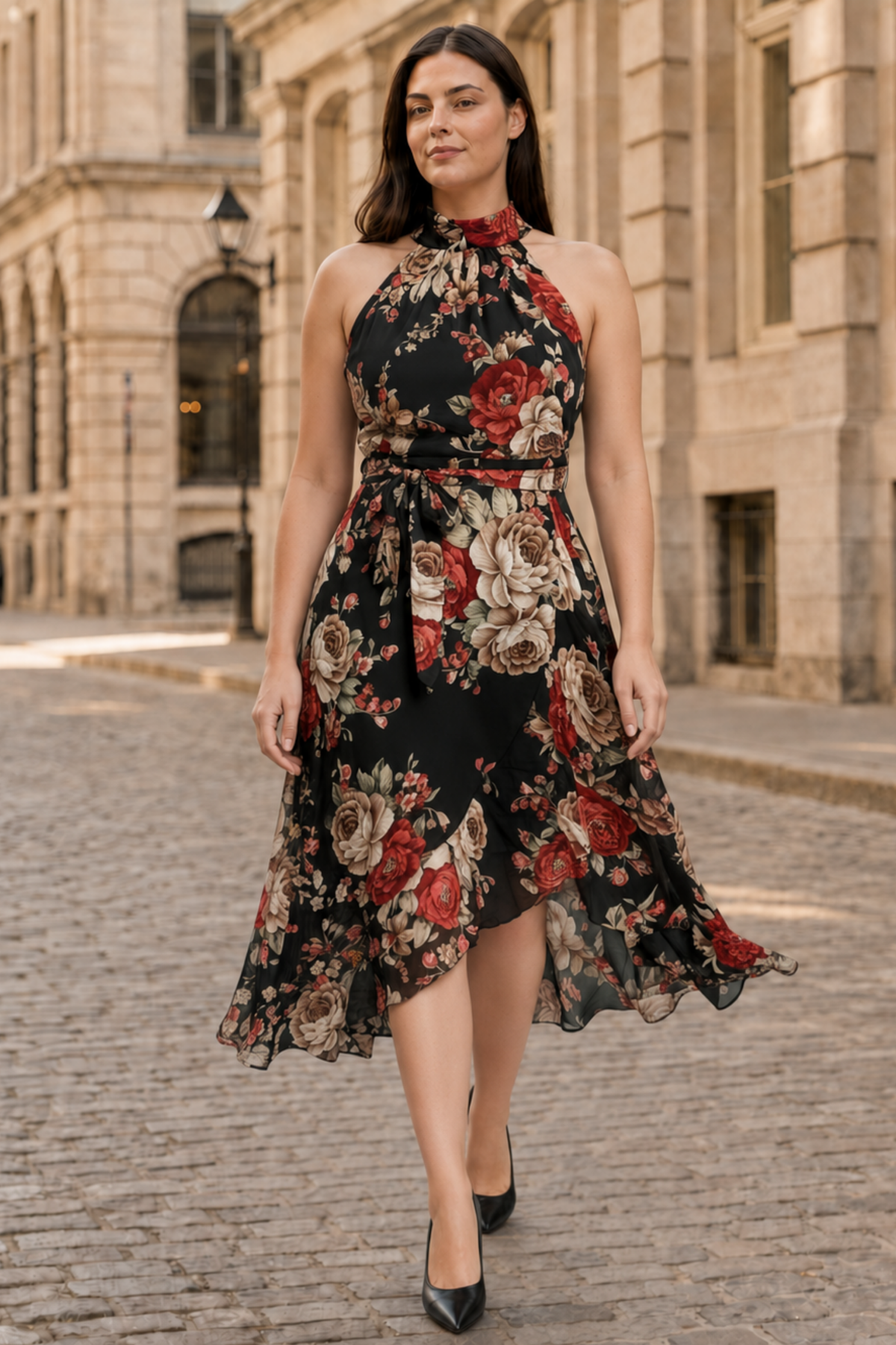 Robe dos nu fleurie Alexandra