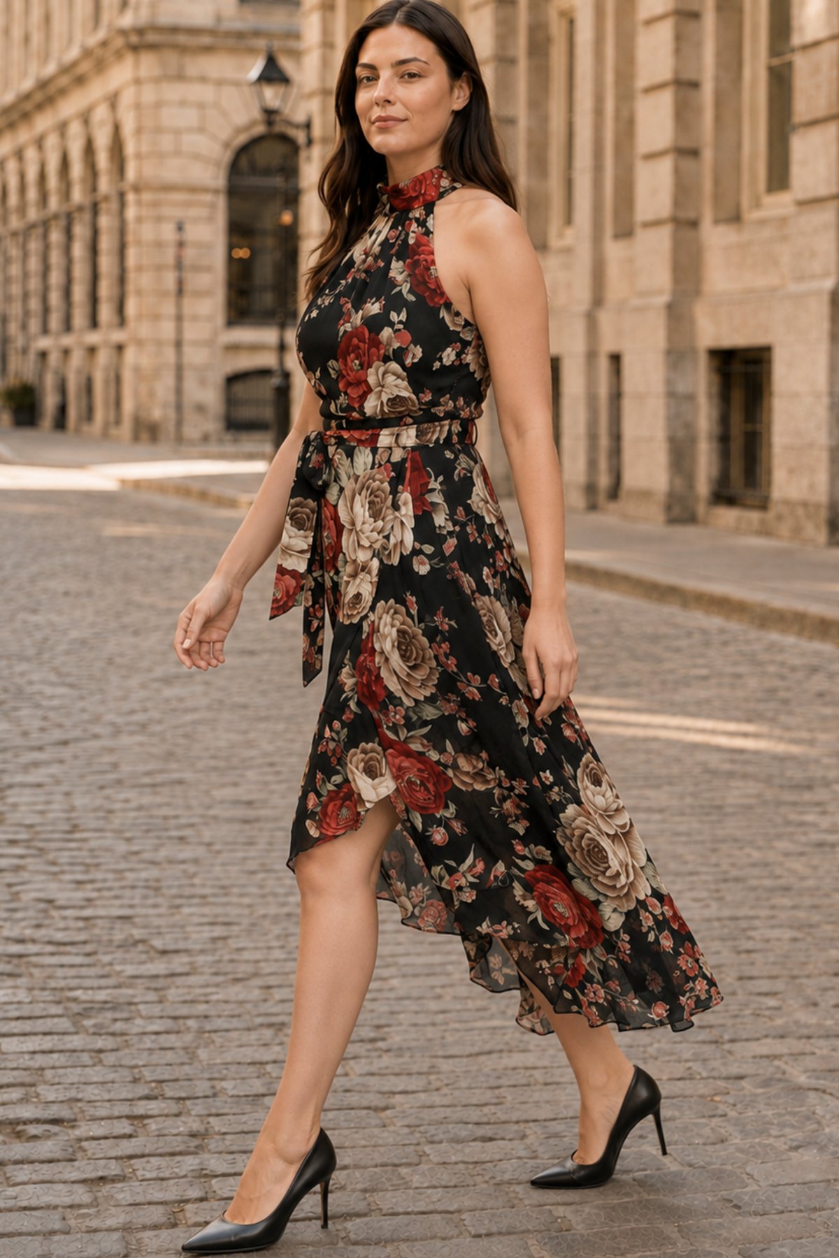 Robe dos nu fleurie Alexandra