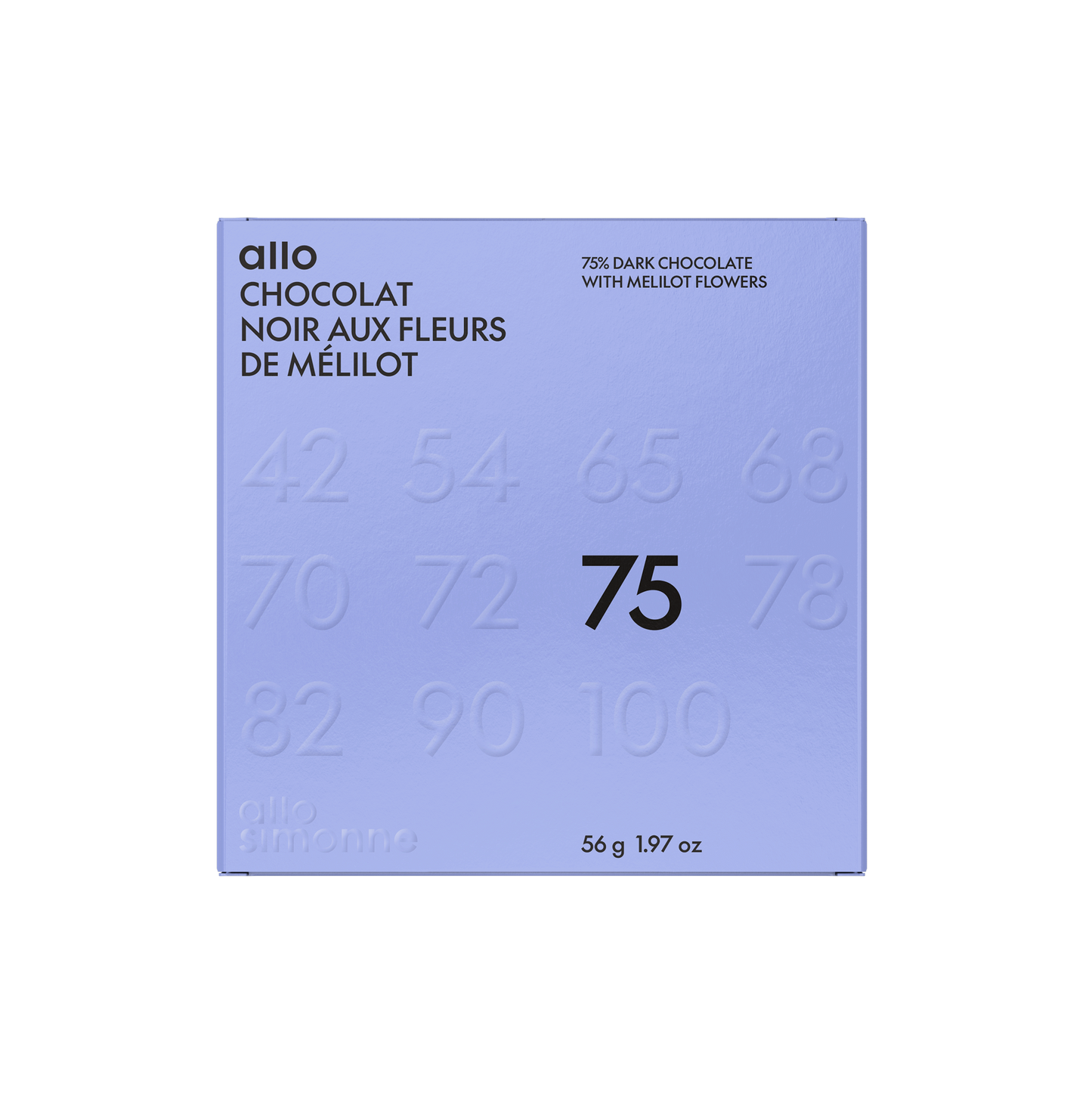 Tablette de chocolat - Chocolat noir aux fleurs de mélilot 75%
