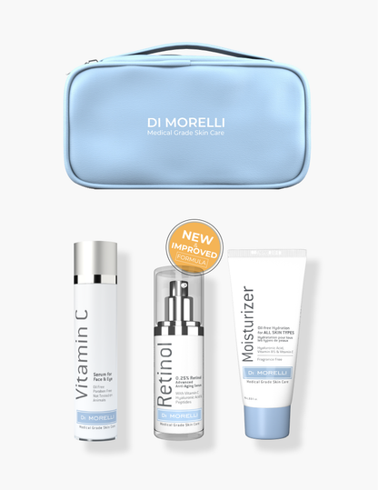 Kit Anti-Âge 3 Étapes avec Trousse de Maquillage