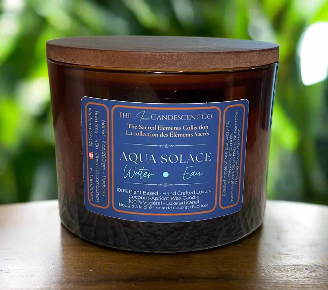 AQUA SOLACE — WATER ELEMENT | Fresh aquatic luxury coconut apricot wax candle