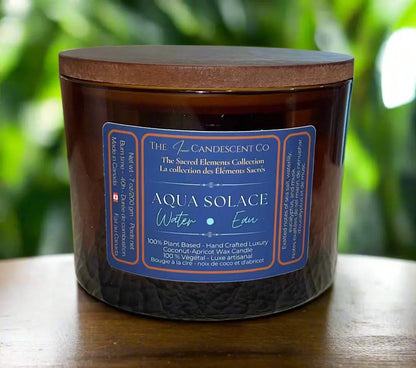 AQUA SOLACE — WATER ELEMENT | Fresh aquatic luxury coconut apricot wax candle