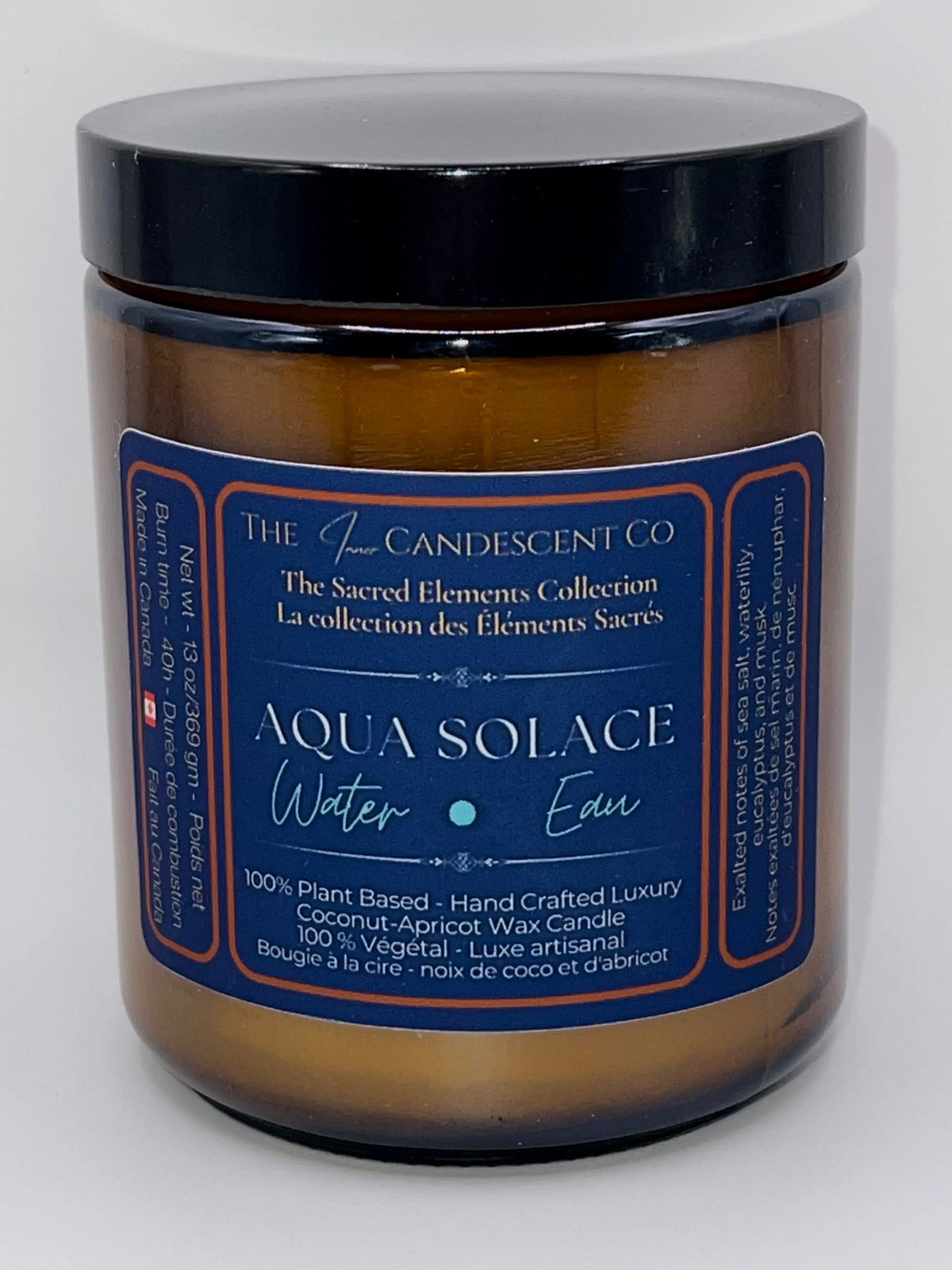 AQUA SOLACE — WATER ELEMENT | Fresh aquatic luxury coconut apricot wax candle