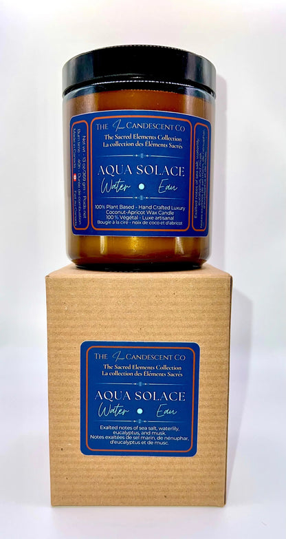 AQUA SOLACE — WATER ELEMENT | Fresh aquatic luxury coconut apricot wax candle