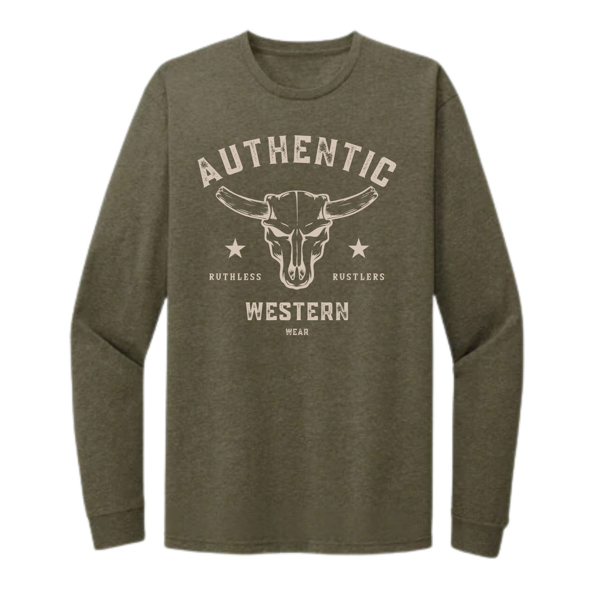 AUTHENTIC WESTERN LONG SLEEVE T-SHIRT | Army Green
