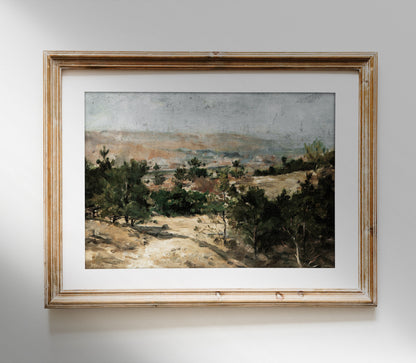 Impression d'art Paysage de village vintage L0126