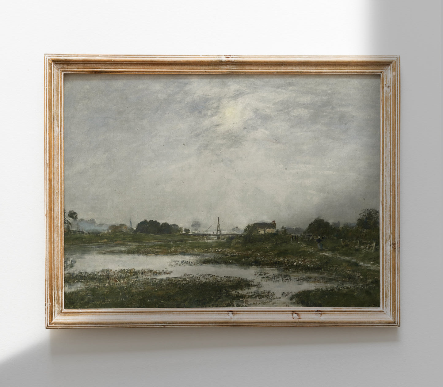 Impression d'art paysager vintage vert sourd L0161