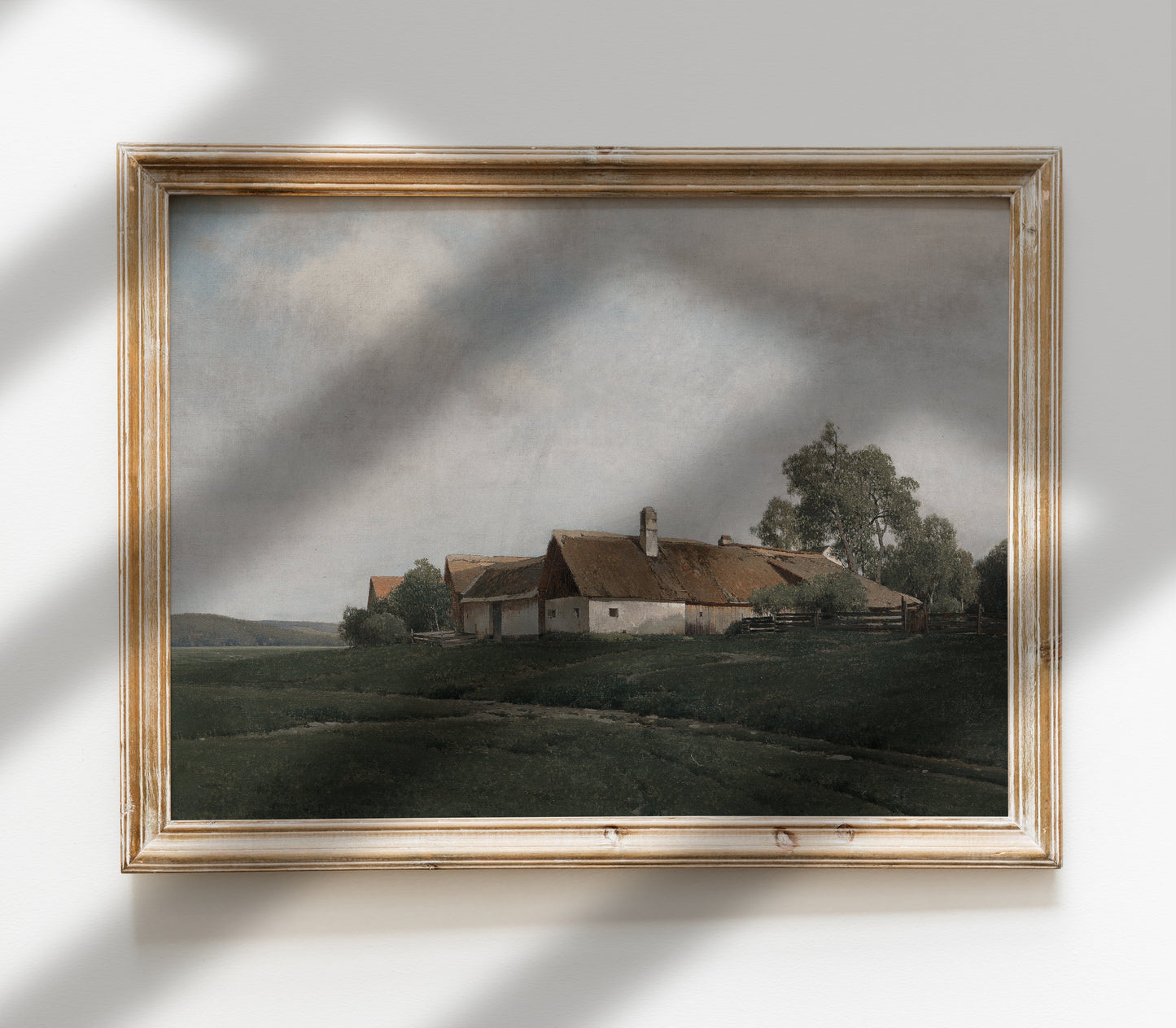 Impression d'art Paysage Cottage Vintage sur Colline L0165