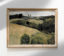 Tableau Paysage Vintage | Œuvre d'Art Colline Tons Terre L228