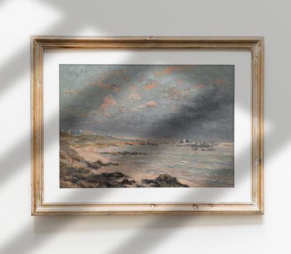 Estampe d'art vintage Paysage côtier L0116