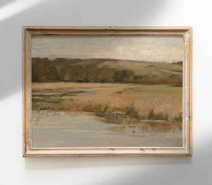 Estampe d'art Paysage d'automne chaud vintage L0125