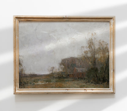 Impression d'art Paysage Grange de ferme vintage L0127