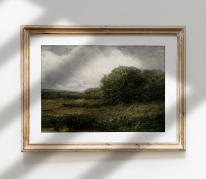 Impression d'art Paysage vintage vert foncé L0131