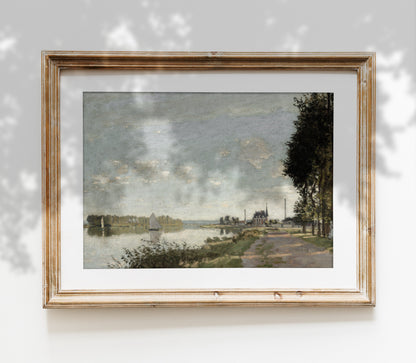 Impression d'Art Paysage Vintage Côtier au Bord de la Rivière L0141