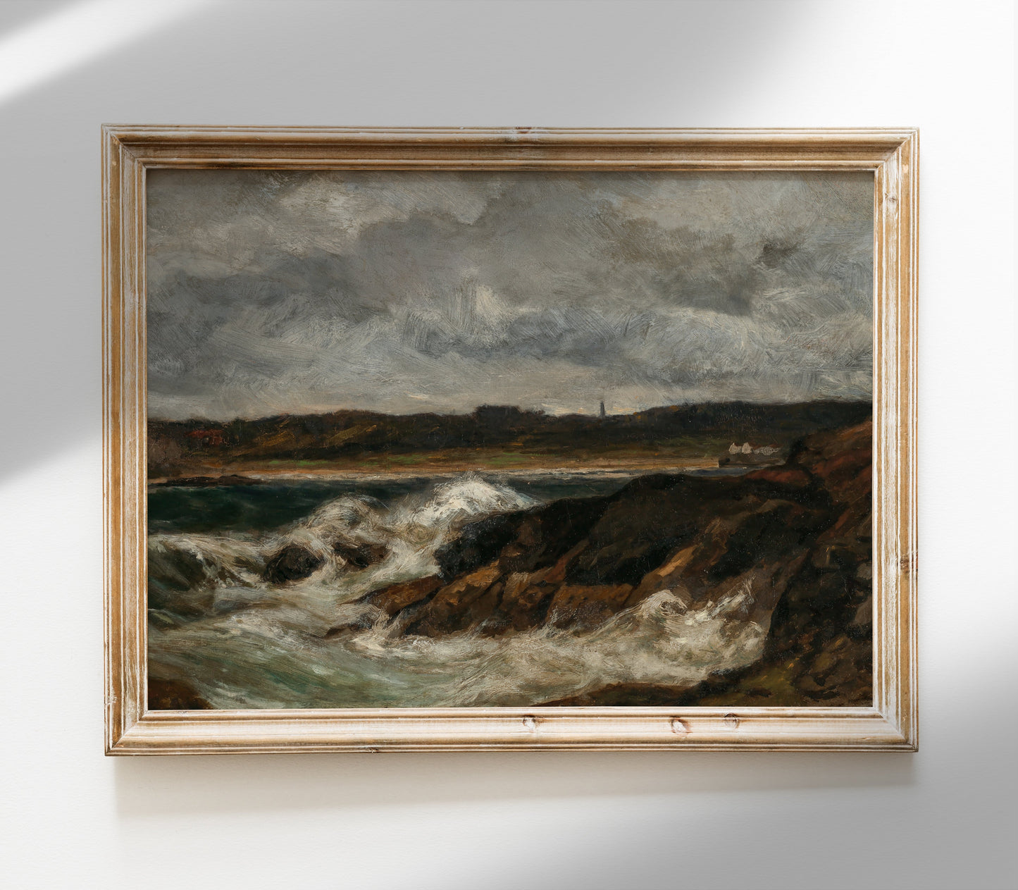 Estampe d'art paysager « Vagues déferlantes vintage » L0132