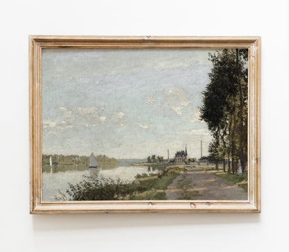 Impression d'Art Paysage Vintage Côtier au Bord de la Rivière L0141
