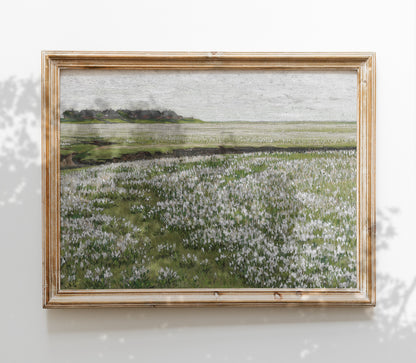 Impression d'Art Paysage Champ Fleuri Vintage L0160