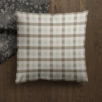 Quinton | Housse de coussin à carreaux neutres