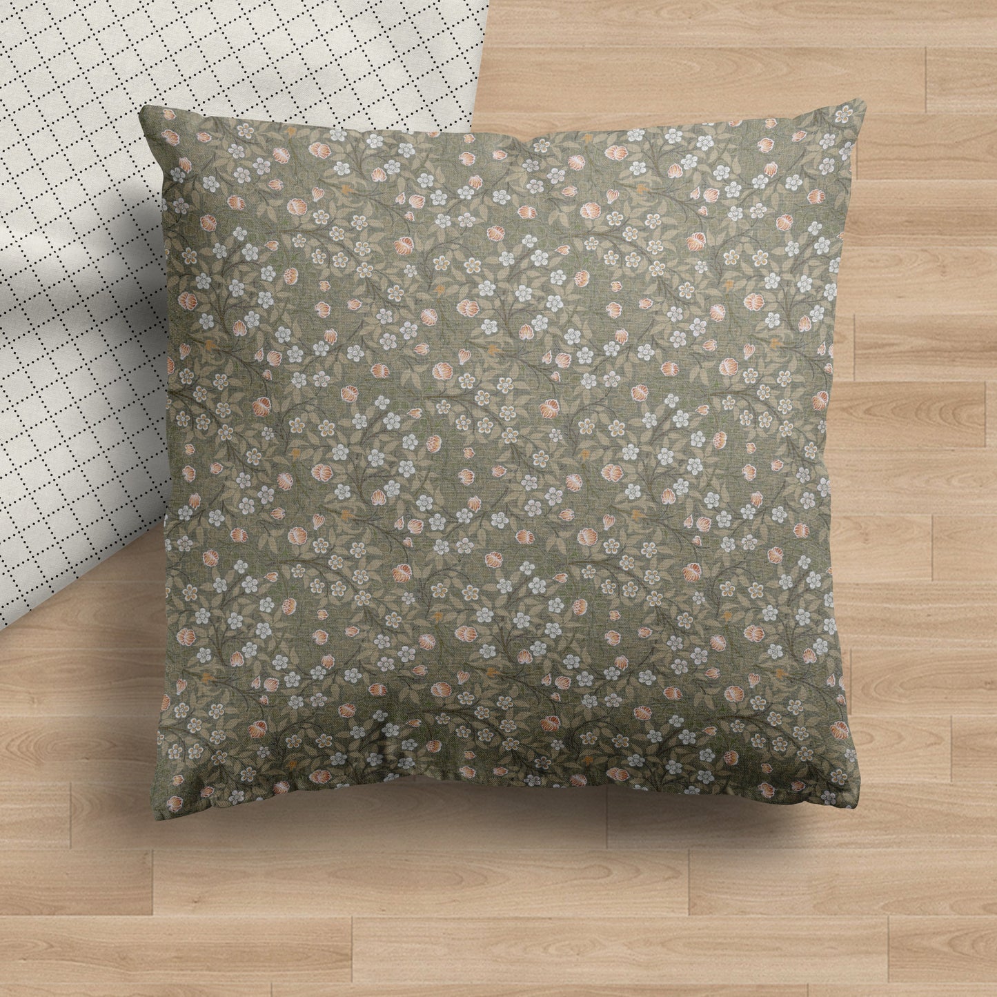 Isla | Housse de Coussin Fleurie Verte