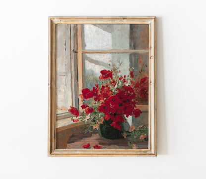 Impressions d'art Florales vintage en vase L0194