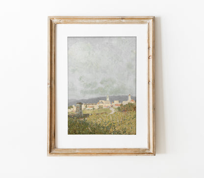 Estampe d'art vintage "Ville et Campagne" L195