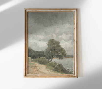 Estampe d'Art Paysage Vintage Couleurs Estompées L0197