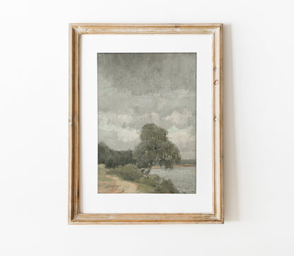 Estampe d'Art Paysage Vintage Couleurs Estompées L0197
