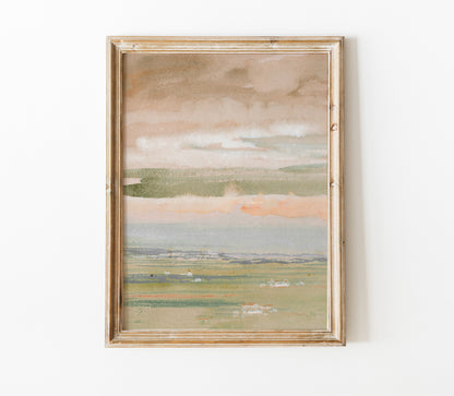 Affiche d'art paysage aquarelle pastel L0198