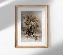 Impression d'art nature morte vase floral vintage S0206