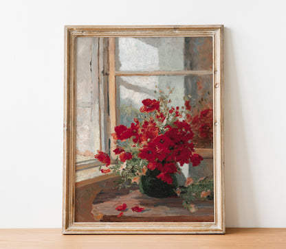 Impressions d'art Florales vintage en vase L0194