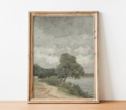 Estampe d'Art Paysage Vintage Couleurs Estompées L0197