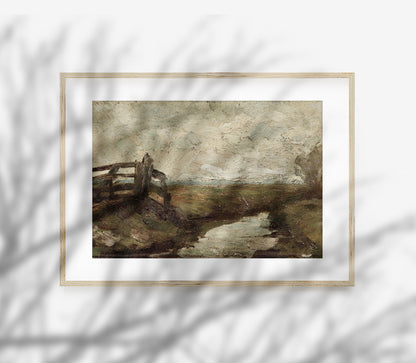 Impression d'art Paysage de ferme vintage L0117