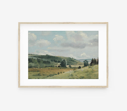 Impression d'art Paysage Vintage Champ Vert L0159
