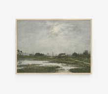 Impression d'art paysager vintage vert sourd L0161