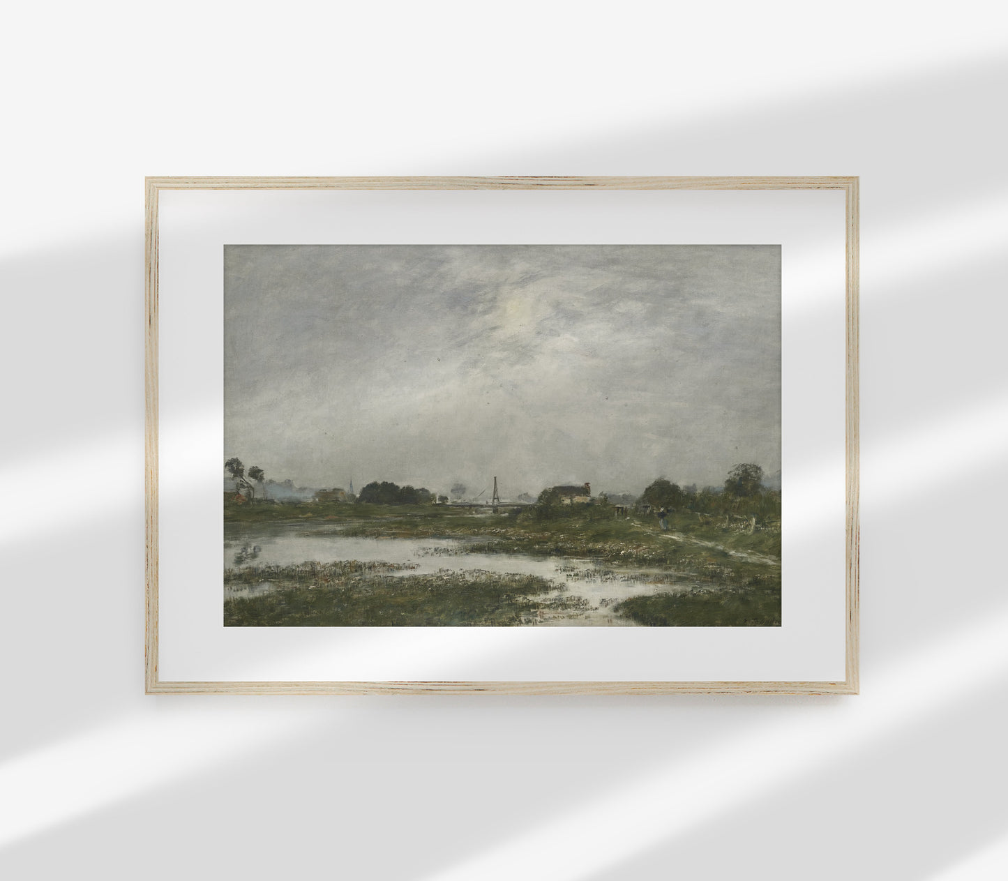 Impression d'art paysager vintage vert sourd L0161